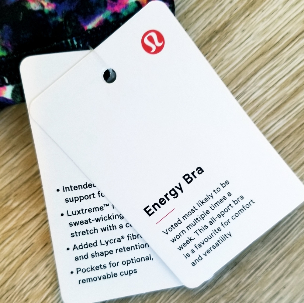 Lululemon Energy Sports Bra Seawheeze Print NWT Athleisure Activewear Yoga Gym - Picture 6 of 9